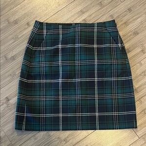 Plaid Pencil Skirt in Green